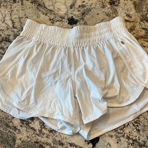 White Lulu lemon shorts